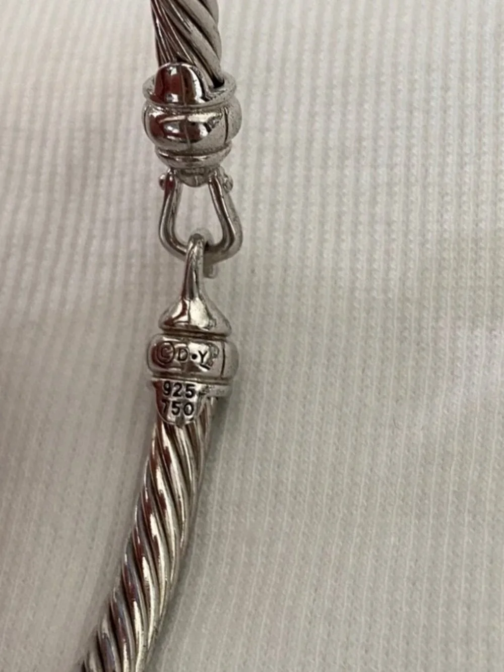 David Yurman Twisted Silver Bracelet 5mm - Picture 3 of 7